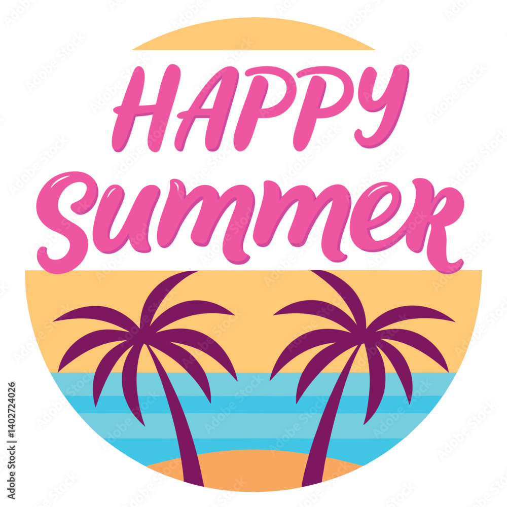 Fototapeta premium Summer vibes vector illustration. 