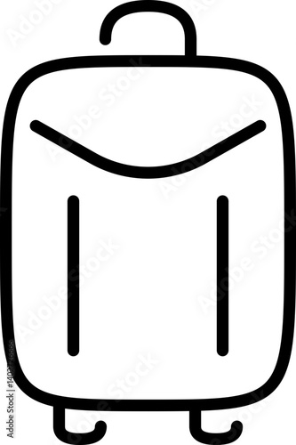 Suitcase icon for travel and luggage - Editable Stroke SVG, fully scalable.