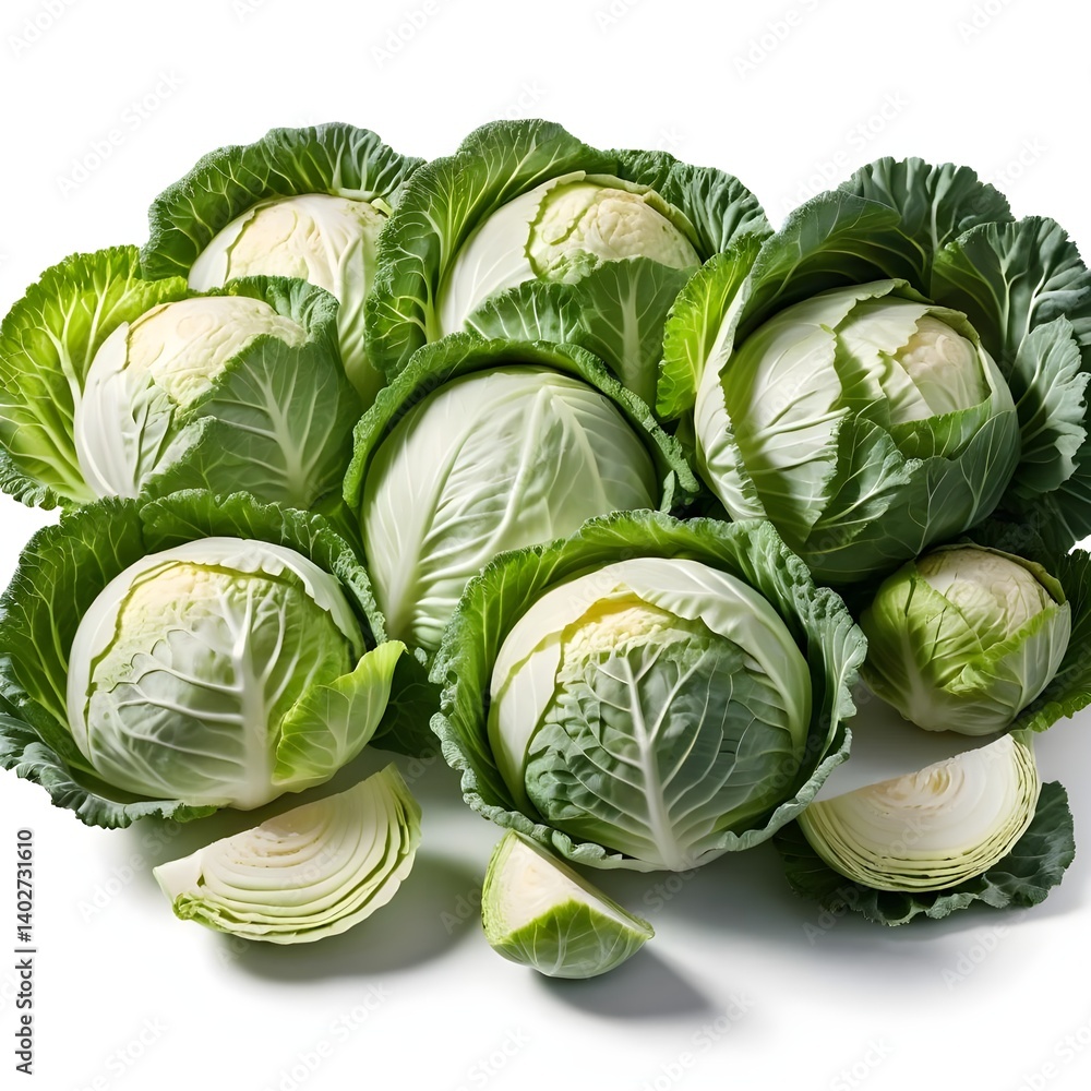 Obraz premium Fresh Green Cabbages