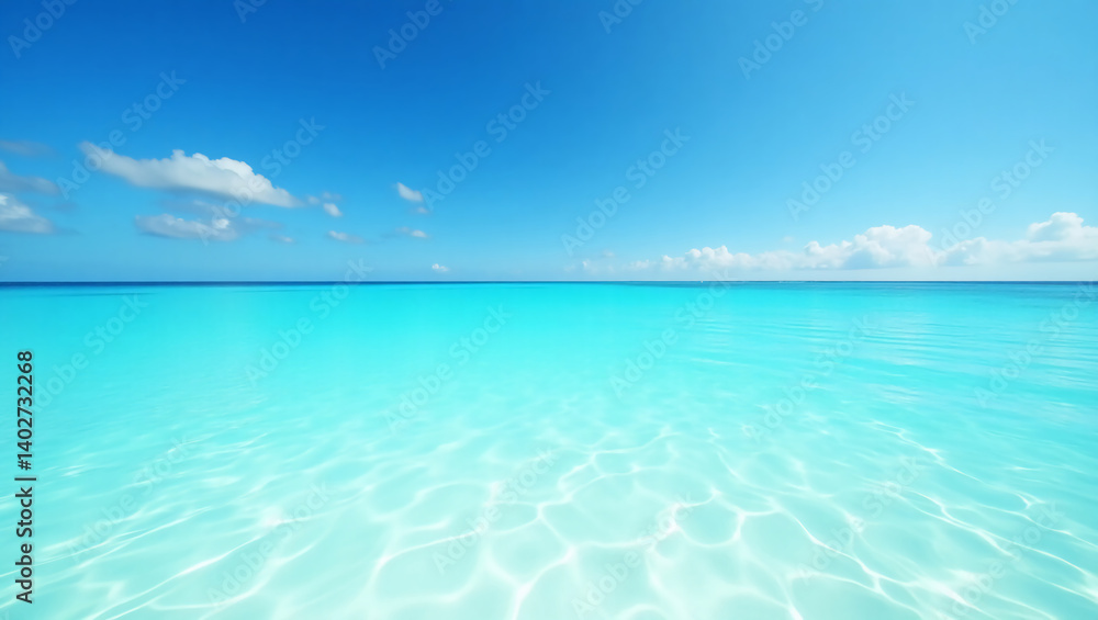 Tropical blue ocean with white sand underwater. very beautiful scenery. with the blue sky Tropical blue ocean with white sand underwater. very beautiful scenery. with the blue sky