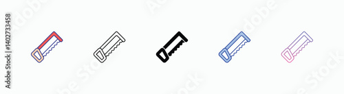 Hand Saw icons set in different style vector stock 