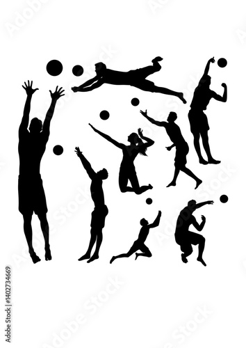 Wallpaper Mural Beach volleyball activity silhouettes Torontodigital.ca
