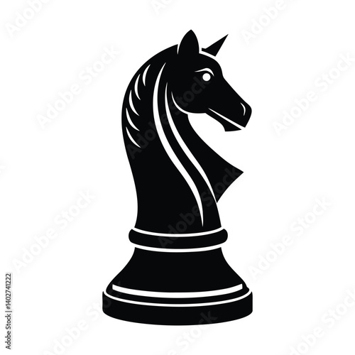 chess knight standing alone vector on a white background.