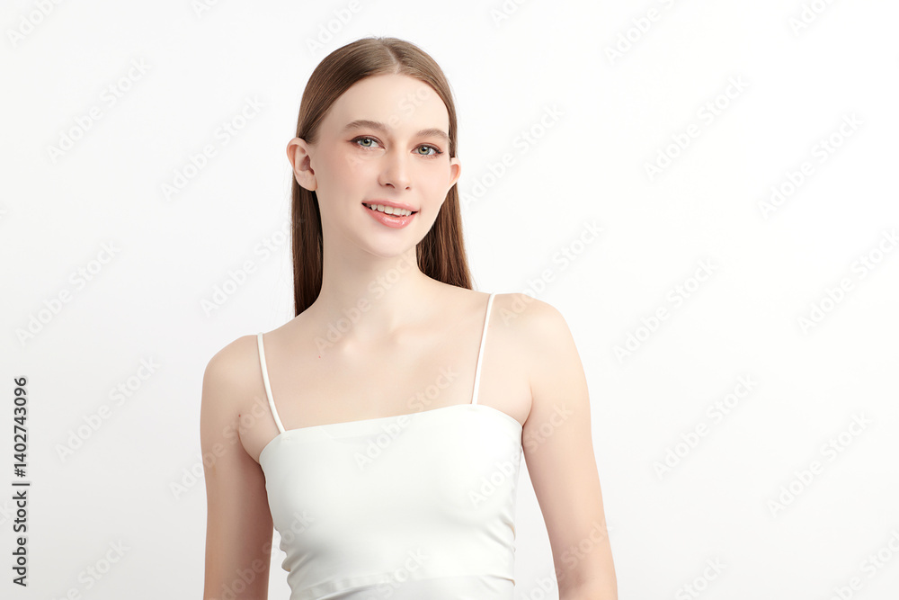 A beautiful young Asian woman with clean, fresh skin against a white background. Skincare, facial treatment, cosmetology, beauty, and spa. An elegant portrait of an Asian woman. A beautiful young Asian woman with clean, fresh skin against a white background. Skincare, facial treatment, cosmetology, beauty, and spa. An elegant portrait of an Asian woman.