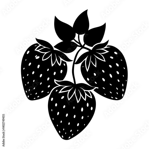 A handful of strawberries with their leave