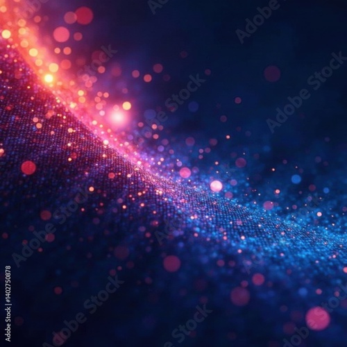 Swirling particles in a dark blue mesh background, mesh, universe, particles