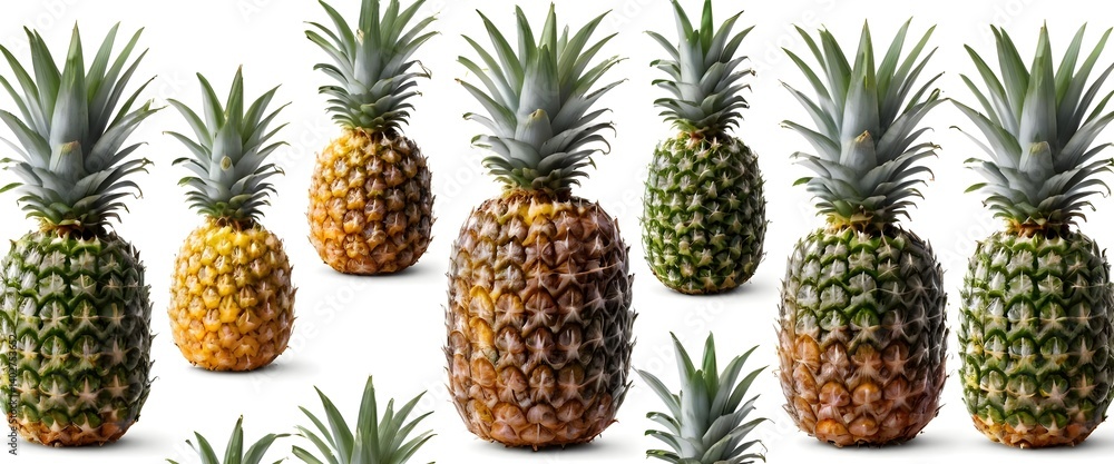 Fresh Pineapples Isolated on White Background Fresh Pineapples Isolated on White Background