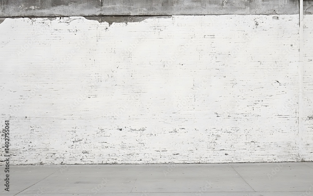 Naklejka premium Distressed White Brick Wall Texture Background