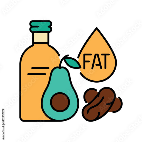 Fats color line icon for digital and print projects.