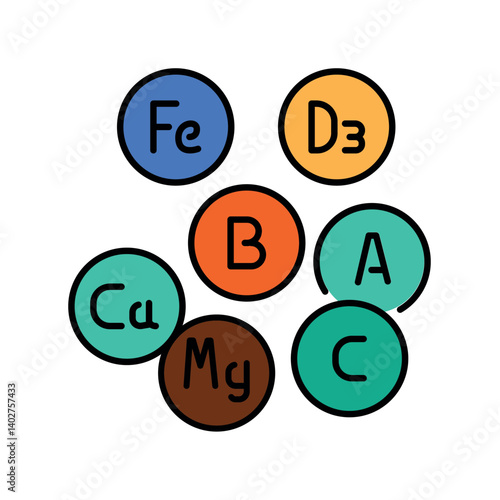 Micronutrients color line icon for digital and print projects.