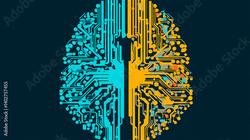 人工知能とデジタル脳の融合コンセプト