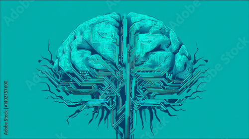 人工知能とデジタル脳の融合コンセプト