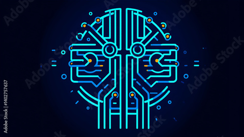 人工知能とデジタル脳の融合コンセプト