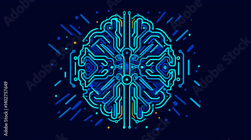 人工知能とデジタル脳の融合コンセプト