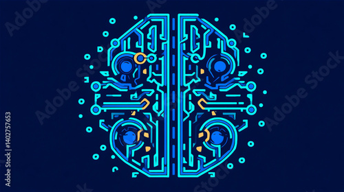 人工知能とデジタル脳の融合コンセプト