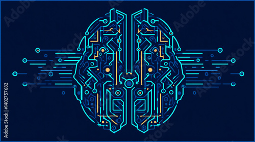 人工知能とデジタル脳の融合コンセプト