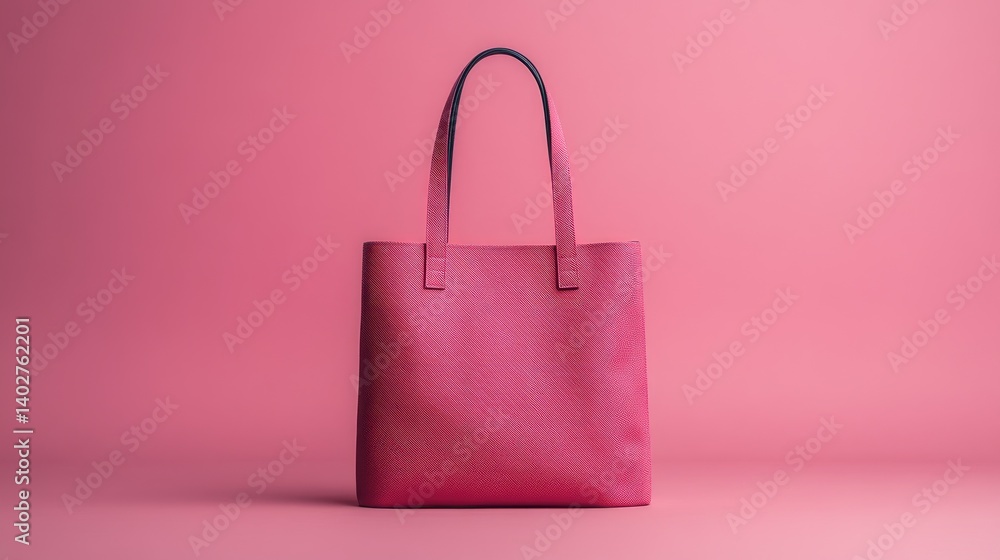 Pink tote bag, simple and stylish design Pink tote bag, simple and stylish design