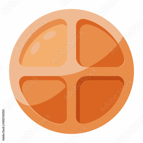  Empty baby plate with sections vector art illustration