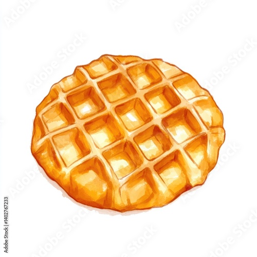 Obraz na płótnie Round golden waffle w salonie