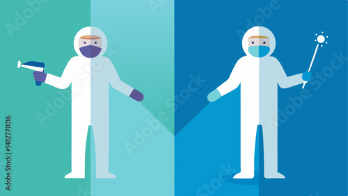 Techniques Demonstration A sidebyside comparison of a technician applying the cryotherapy wand with and without protective barriers on the skin emphasizing safety during treatment.
