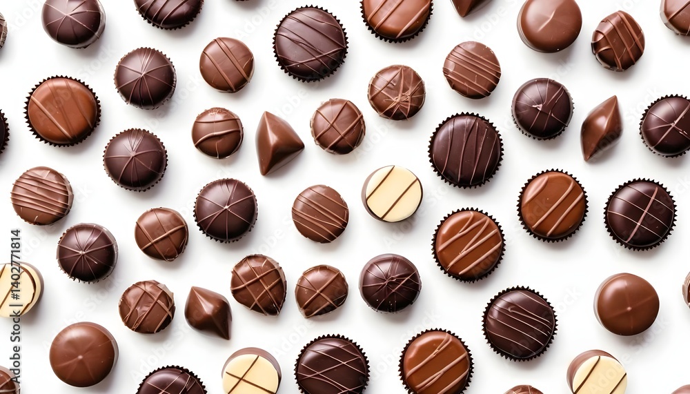 Assorted Chocolate Candies Flat Lay Assorted Chocolate Candies Flat Lay