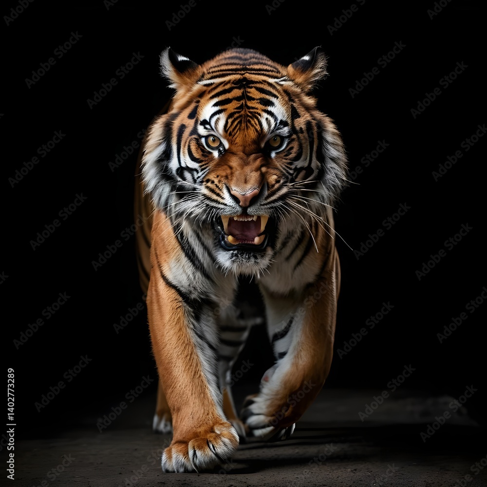 Fototapeta premium Majestic Roaring Tiger