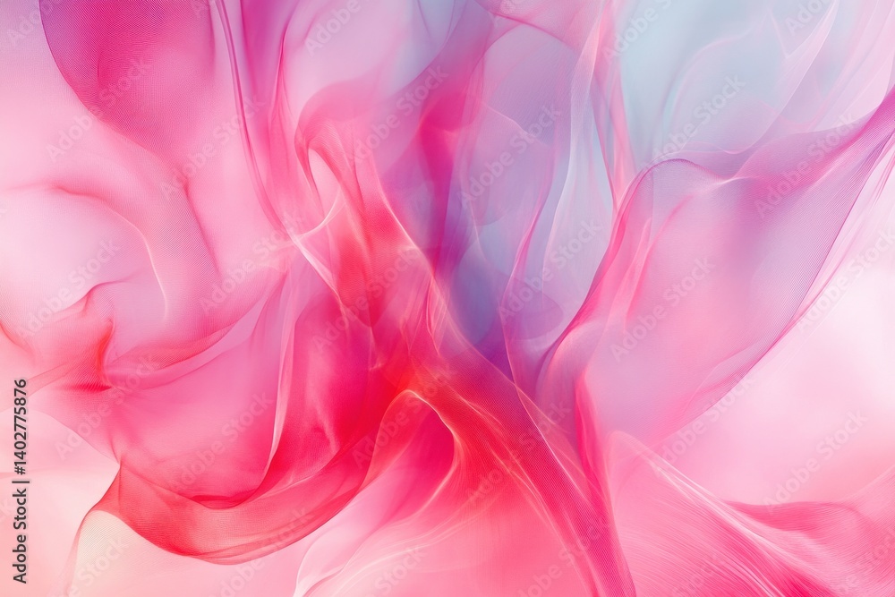 Obraz premium Soft and flowing pink and red abstract forms in a design