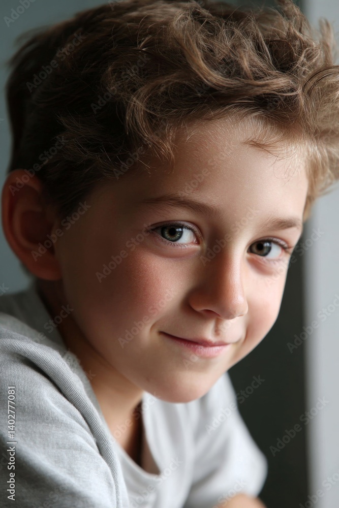 Boy 5-6 smiling, looking at camera, portrait Boy 5-6 smiling, looking at camera, portrait