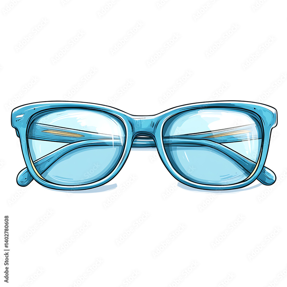 Fototapeta premium glasses cartoon isolated on white background full depth of field 