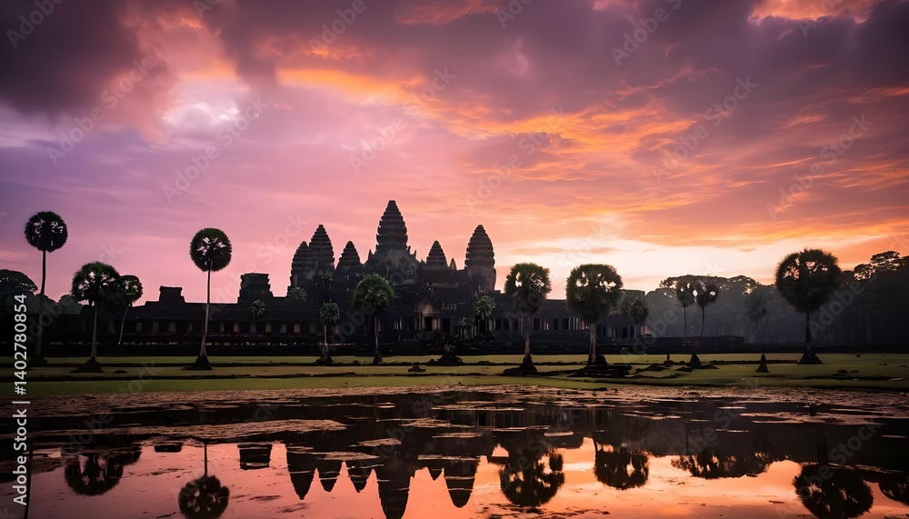 Obraz premium Angkor Wat Sunrise Reflection