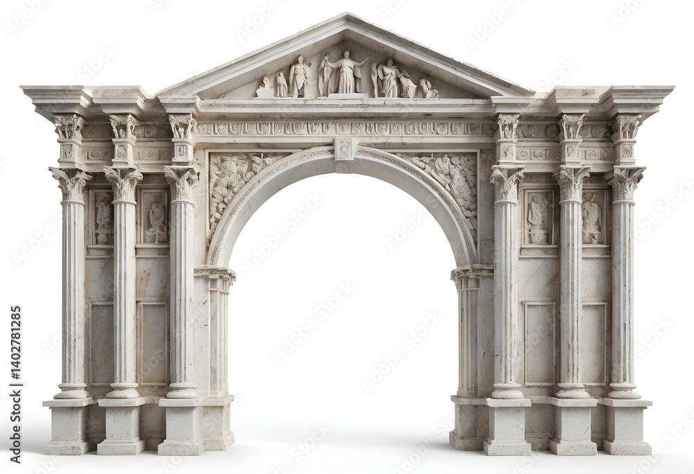 Obraz premium Triumphal Arch, Classical Architecture, Marble Gateway