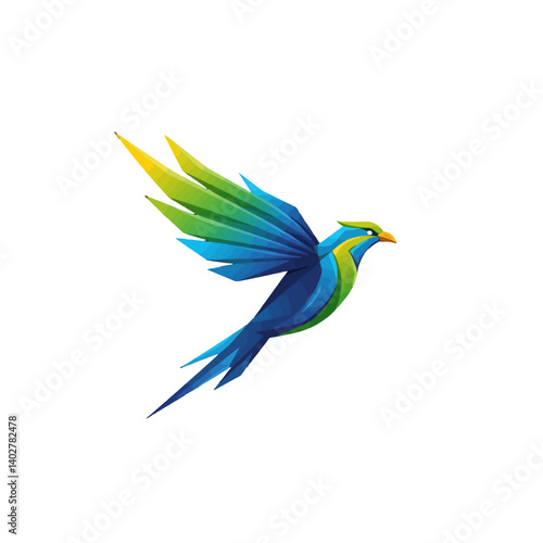 Colorful Geometric Bird Logo Design