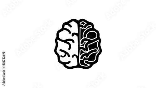 Alzheimer’s disease, black isolated silhouette
