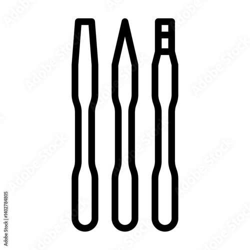 plastic pry bar outline icon. opening tool black line illustration.
