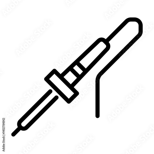 soldering iron outline icon. repair tool black line illustration.