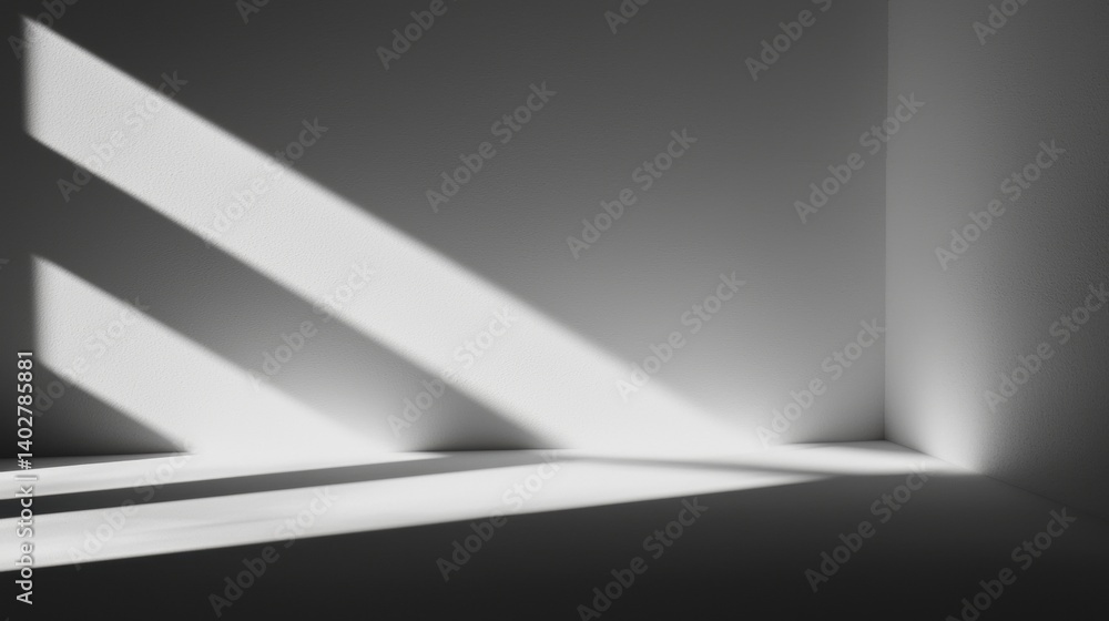 A minimalist black and white room with a large window. A minimalist black and white room with a large window.
