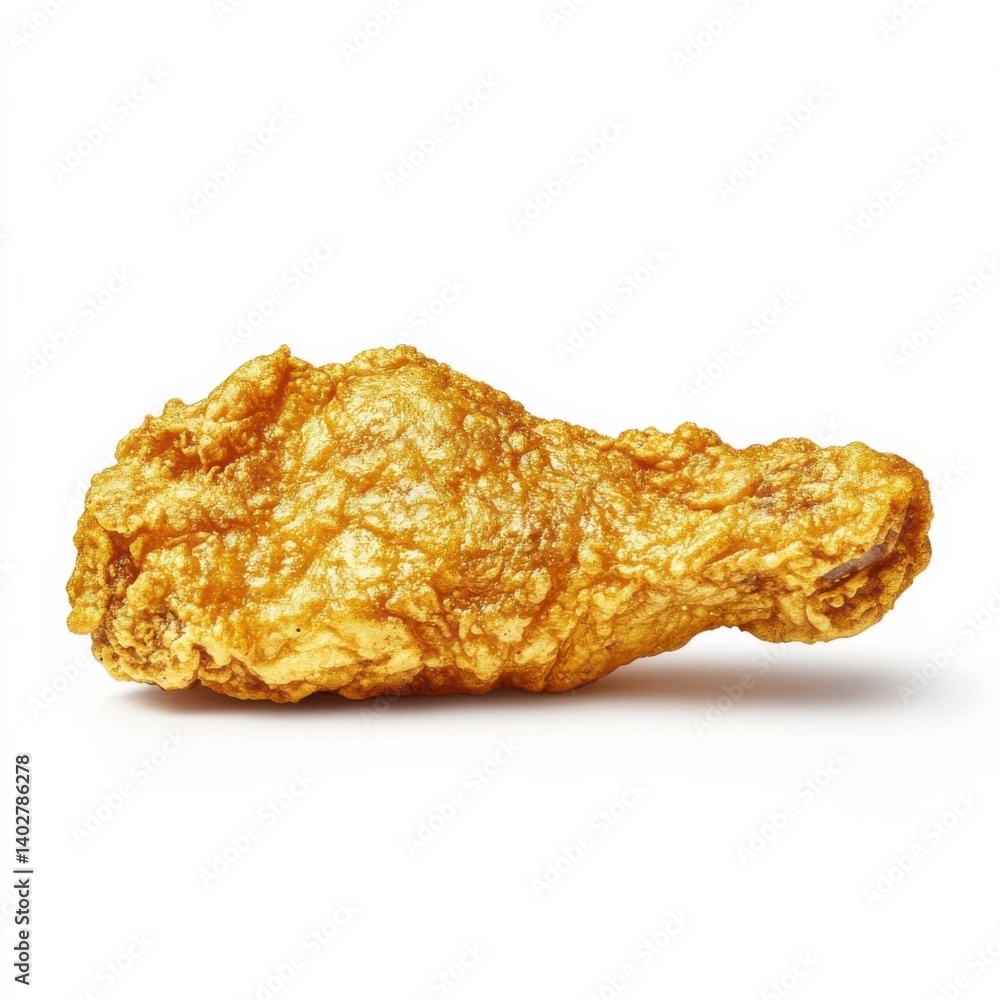 A golden crispy fried chicken wing with a crunchy coating, tender chicken inside, and a slight golden hue A golden crispy fried chicken wing with a crunchy coating, tender chicken inside, and a slight golden hue