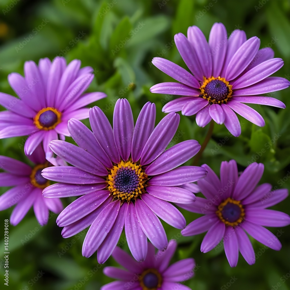 Fototapeta premium Close-up of Purple Osteospermum Flowers