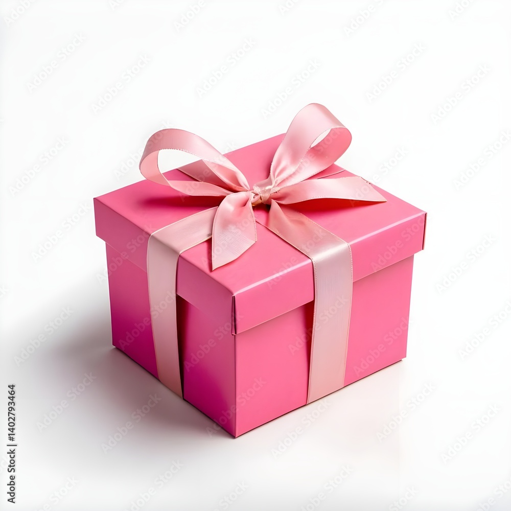 Fototapeta premium Pink Gift Box with Ribbon