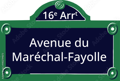 16e Arrt, Elegant Parisian Street Sign