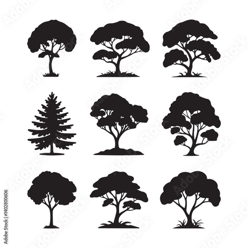 Ten Silhouettes of Bartenders Making Cocktails