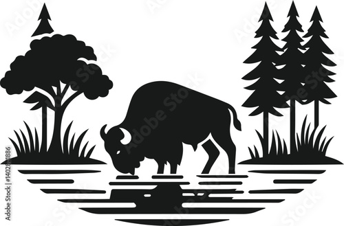 Buffalo animal vector silhouette