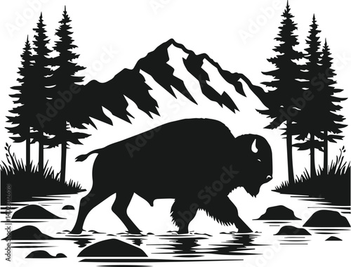 Buffalo animal vector silhouette