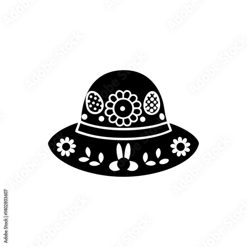 creative details Easter Bonnet Icon Vector Illustration