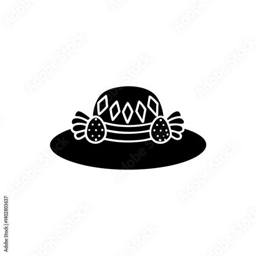 creative details Easter Bonnet Icon Vector Illustration