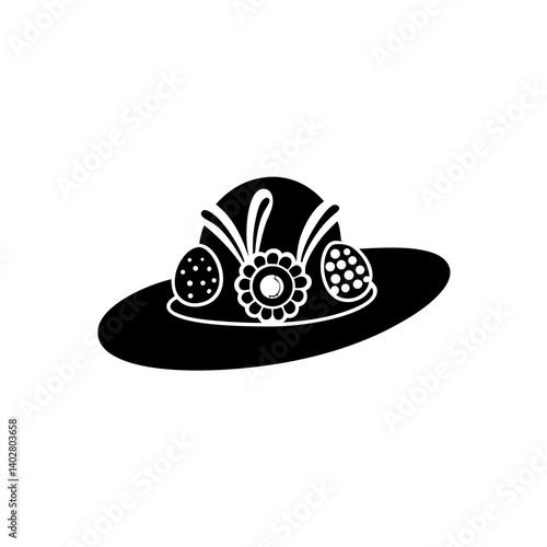 creative details Easter Bonnet Icon Vector Illustration