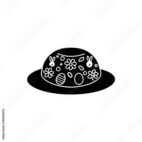 creative details Easter Bonnet Icon Vector Illustration