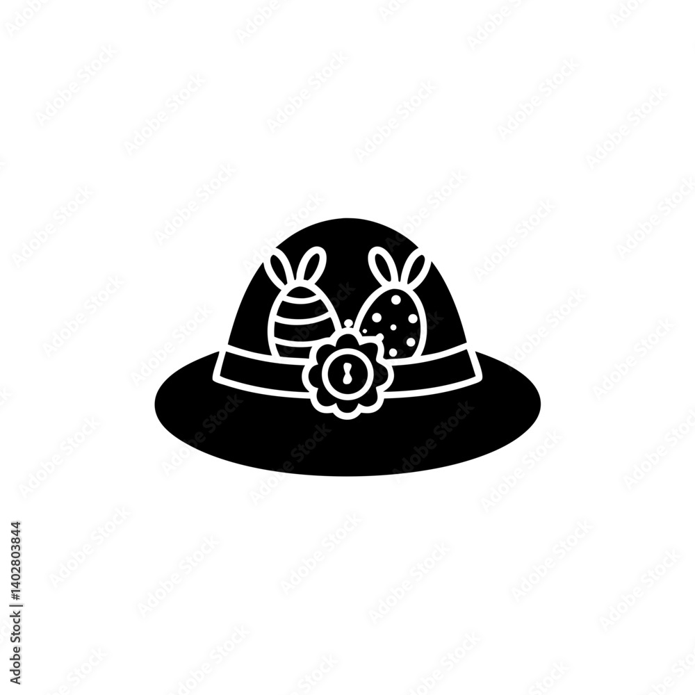 Fototapeta premium creative details Easter Bonnet Icon Vector Illustration