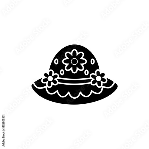 creative details Easter Bonnet Icon Vector Illustration