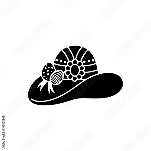 creative details Easter Bonnet Icon Vector Illustration